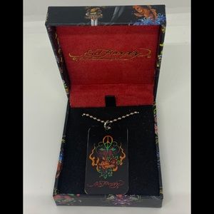 Ed Hardy Dog Tag Necklace w/ Box